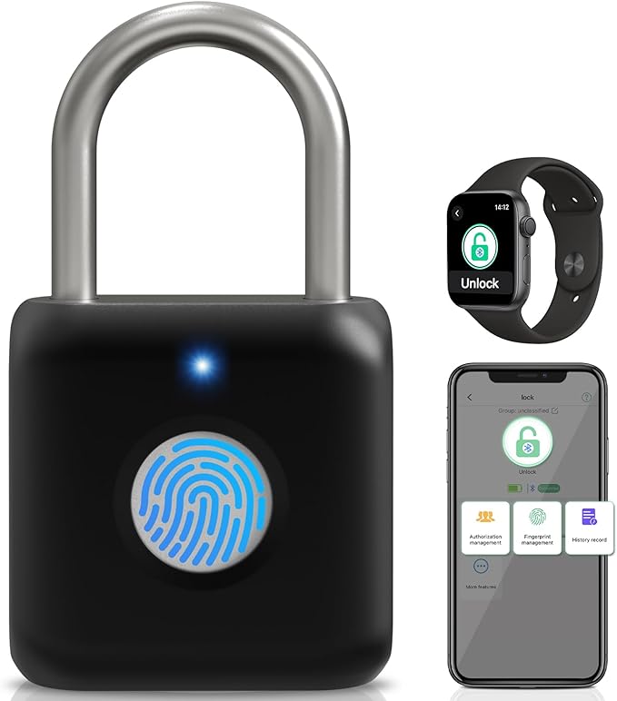 Pothunder Fingerprint Smart Padlock ā USB Rechargeable Lock with App Control