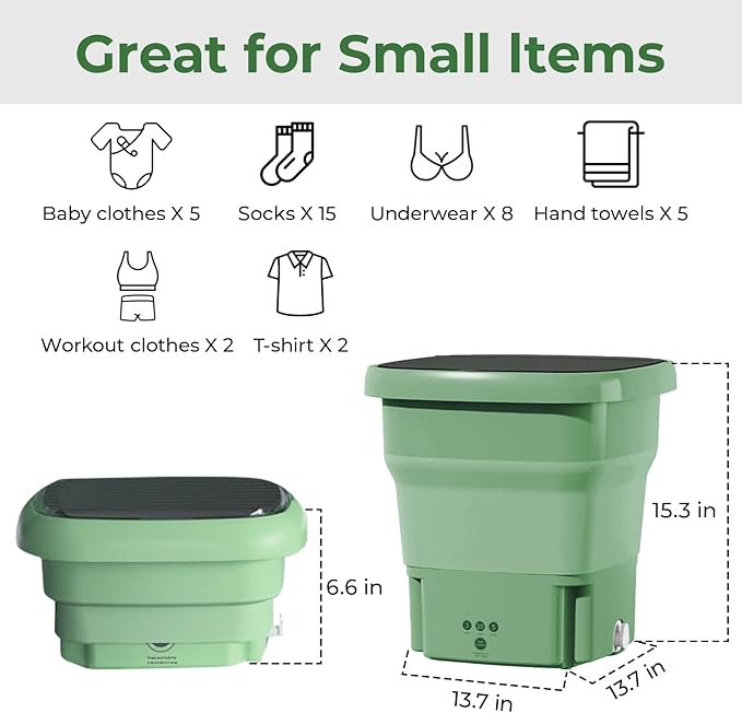 5L Portable Mini Washing Machine โ Foldable Washer & Spin Dryer for Baby