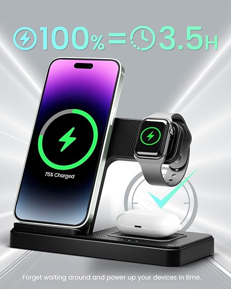 3-in-1 Wireless Charging Station β Fast & Convenient Charging for Apple Devices