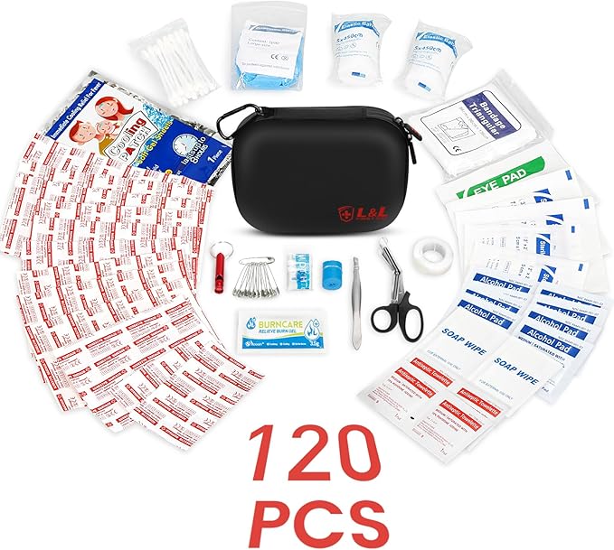 Emergency First Aid Kit ā 120-Piece Compact & Waterproof Survival Gear (Red)