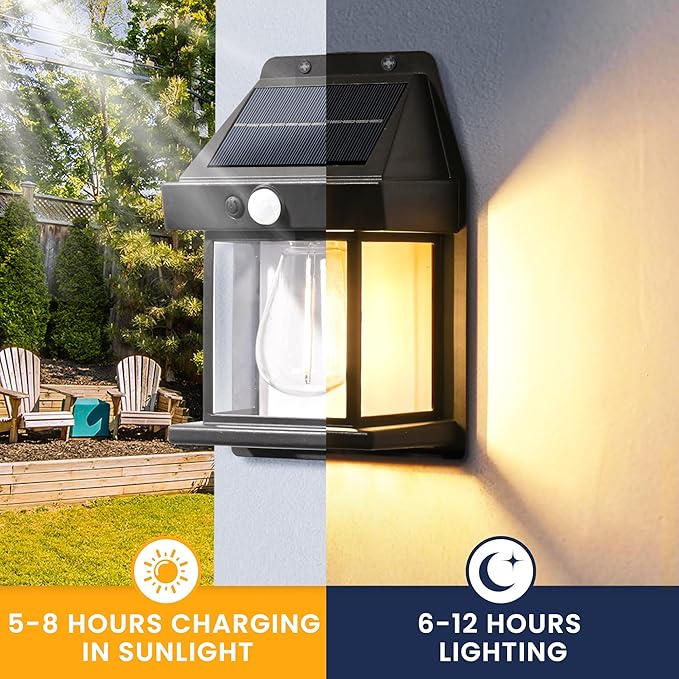 GIGALUMI Solar Wall Lights β 2-Pack Motion Sensor Outdoor Lights with 3 Modes