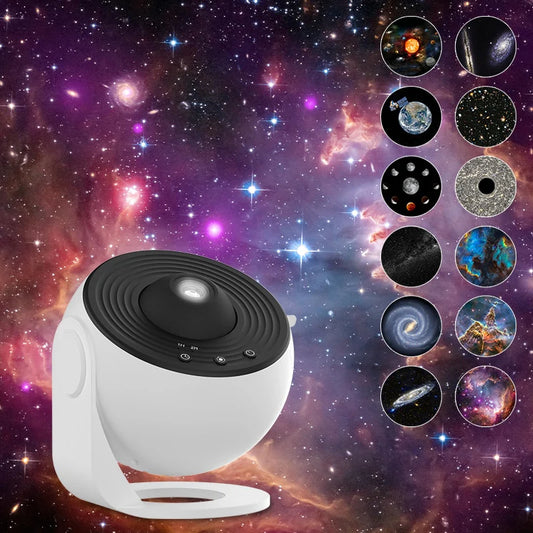 Galaxy Projector for Bedroom – HD Star Projector with 13 Film Discs & 360° Rotation