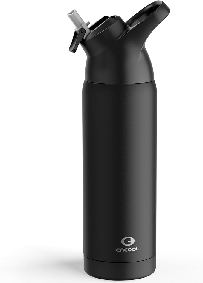 Encool Insulated Water Bottle with Straw – 24oz, Leakproof & BPA-Free