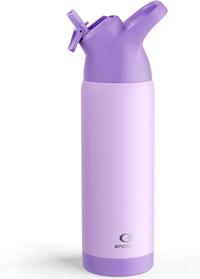 Encool Insulated Water Bottle with Straw – 24oz, Leakproof & BPA-Free